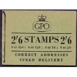 GREAT BRITAIN STAMPS : 1955 2/6 Wilding Booklet, September 1955,