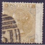 GREAT BRITAIN STAMPS : 1862 9d Bistre (LH) fine used SG 86