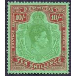 BERMUDA STAMPS : 1938 10/- Bluish Green and Deep Red Green,