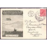 STAMPS AIRMAIL : 1911 Aerial Post first flight envelope dated 11th Sept 1911 redirected from