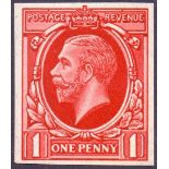 GREAT BRITAIN STAMPS : 1934 1d Scarlet ESSAY, lightly mounted mint four margins.