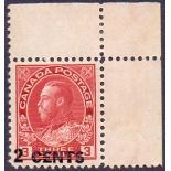 CANADA STAMPS : 1926 2c on 3c Carmine,