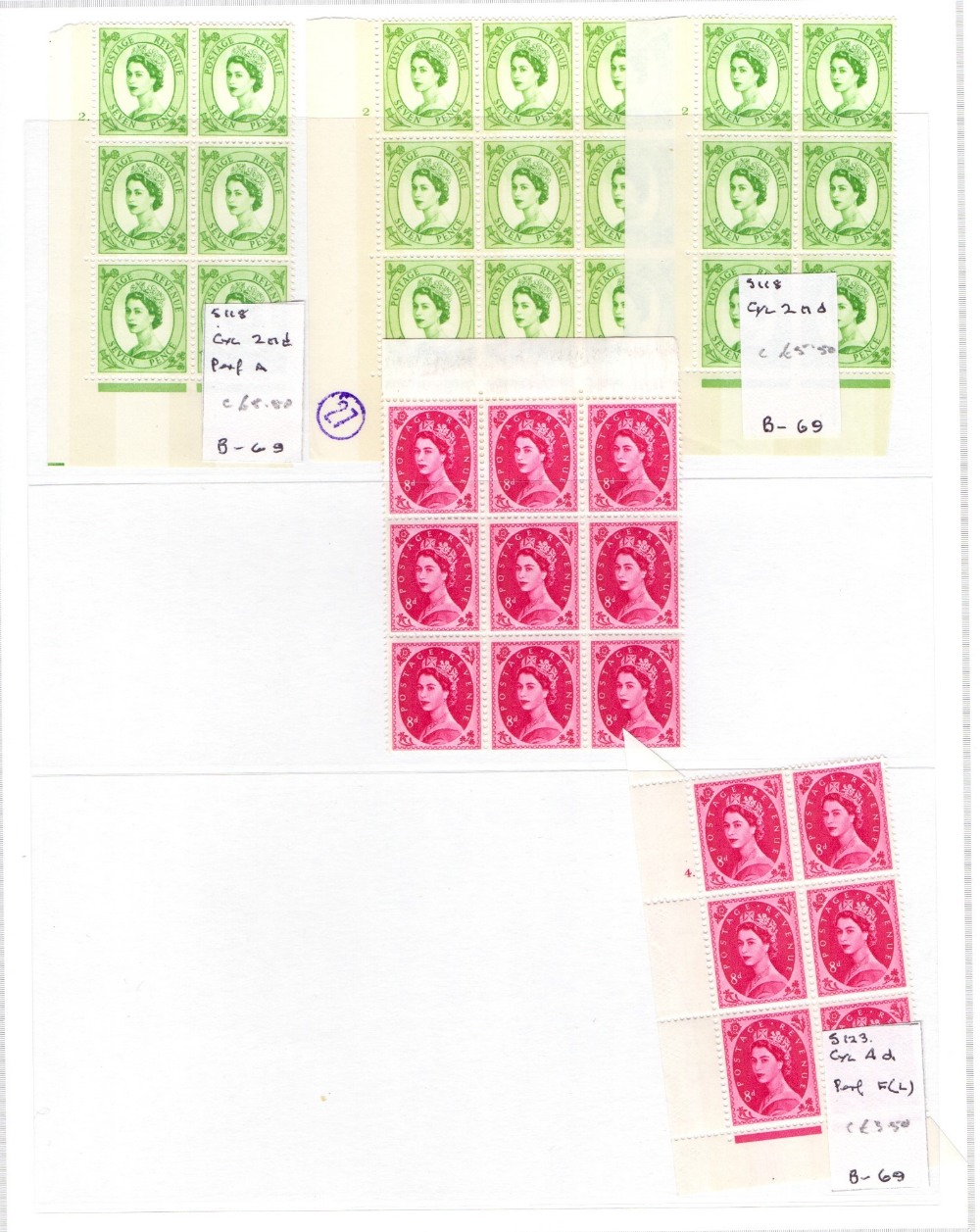 GREAT BRITAIN STAMPS : Wilding Collection, mint cylinder blocks, coils, singles, - Image 12 of 18