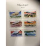 STAMPS : 75th Anniversary of Graf Zeppelin in four special albums, pages written up in German text.