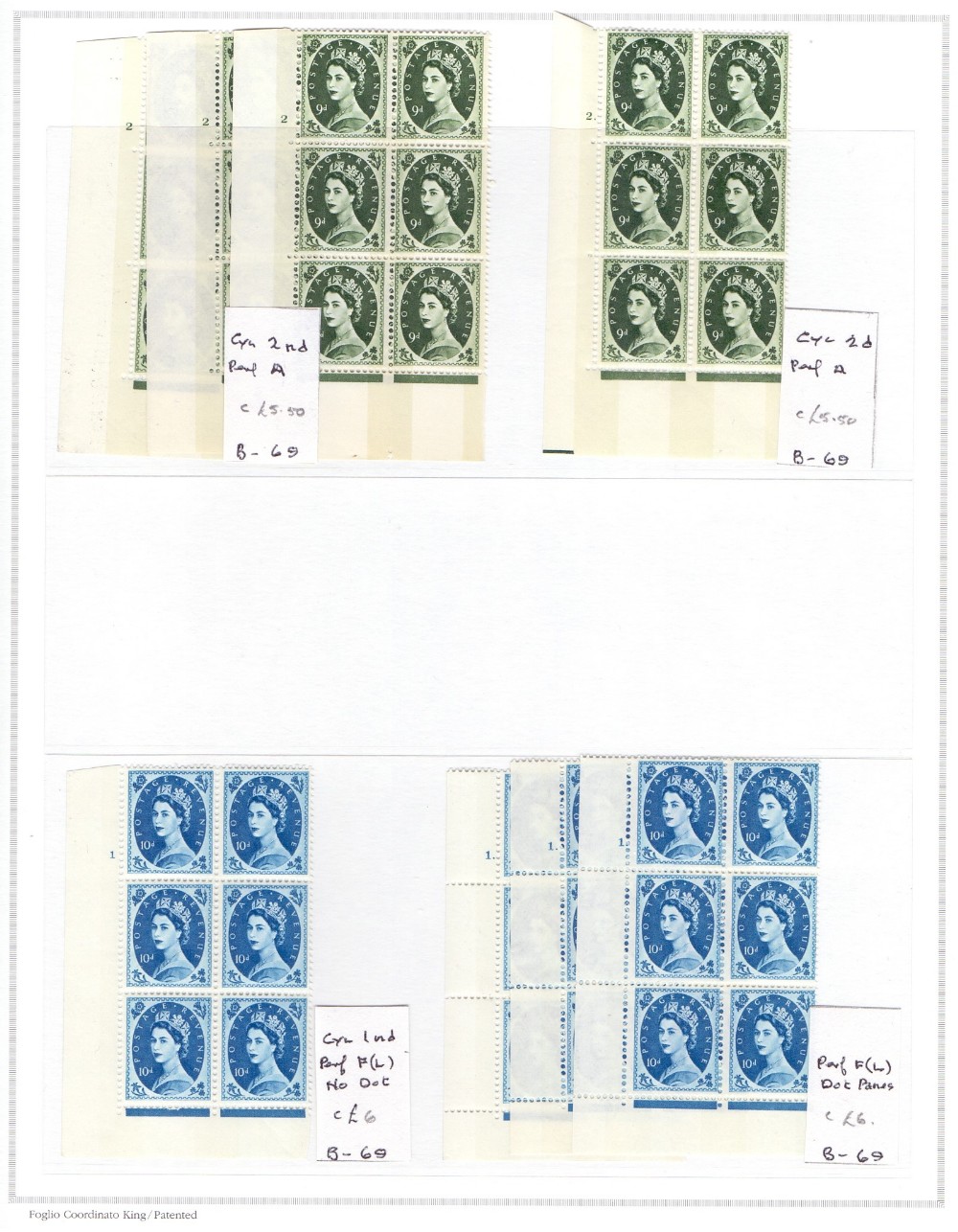 GREAT BRITAIN STAMPS : Wilding Collection, mint cylinder blocks, coils, singles, - Image 11 of 18