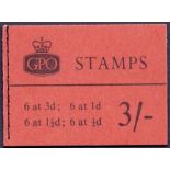 GREAT BRITAIN STAMPS : 1959 3/- Wilding Booklet, very fine condition,