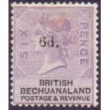 BECHUANALAND STAMPS 1888 6d Lilac overprinted 6d, mounted mint,