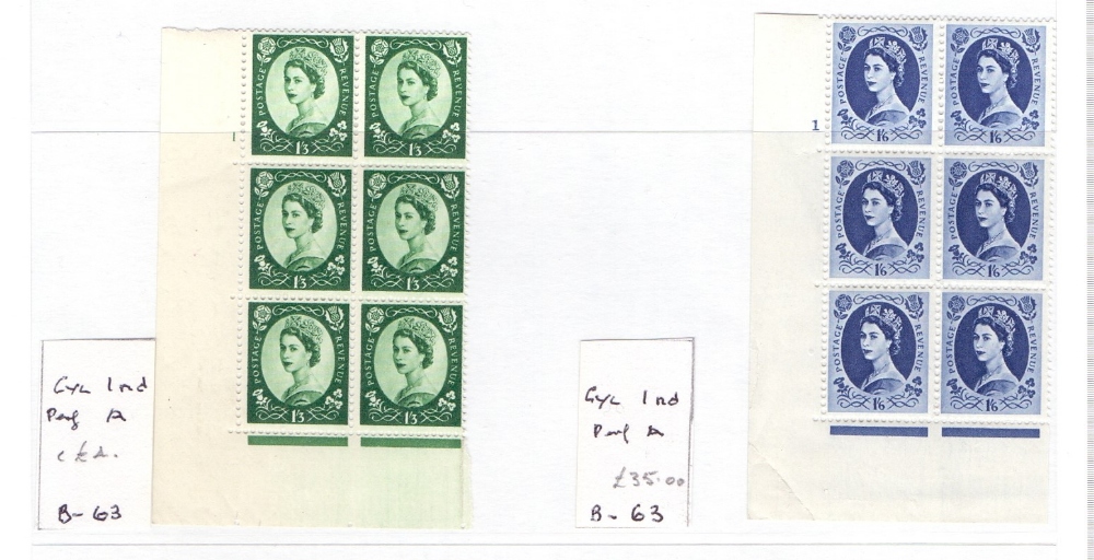 GREAT BRITAIN STAMPS : Wilding Collection, mint cylinder blocks, coils, singles, - Image 10 of 18