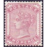 GREAT BRITAIN STAMPS : 1880 2d Pale Rose lightly mounted mint (slight toning) SG 168