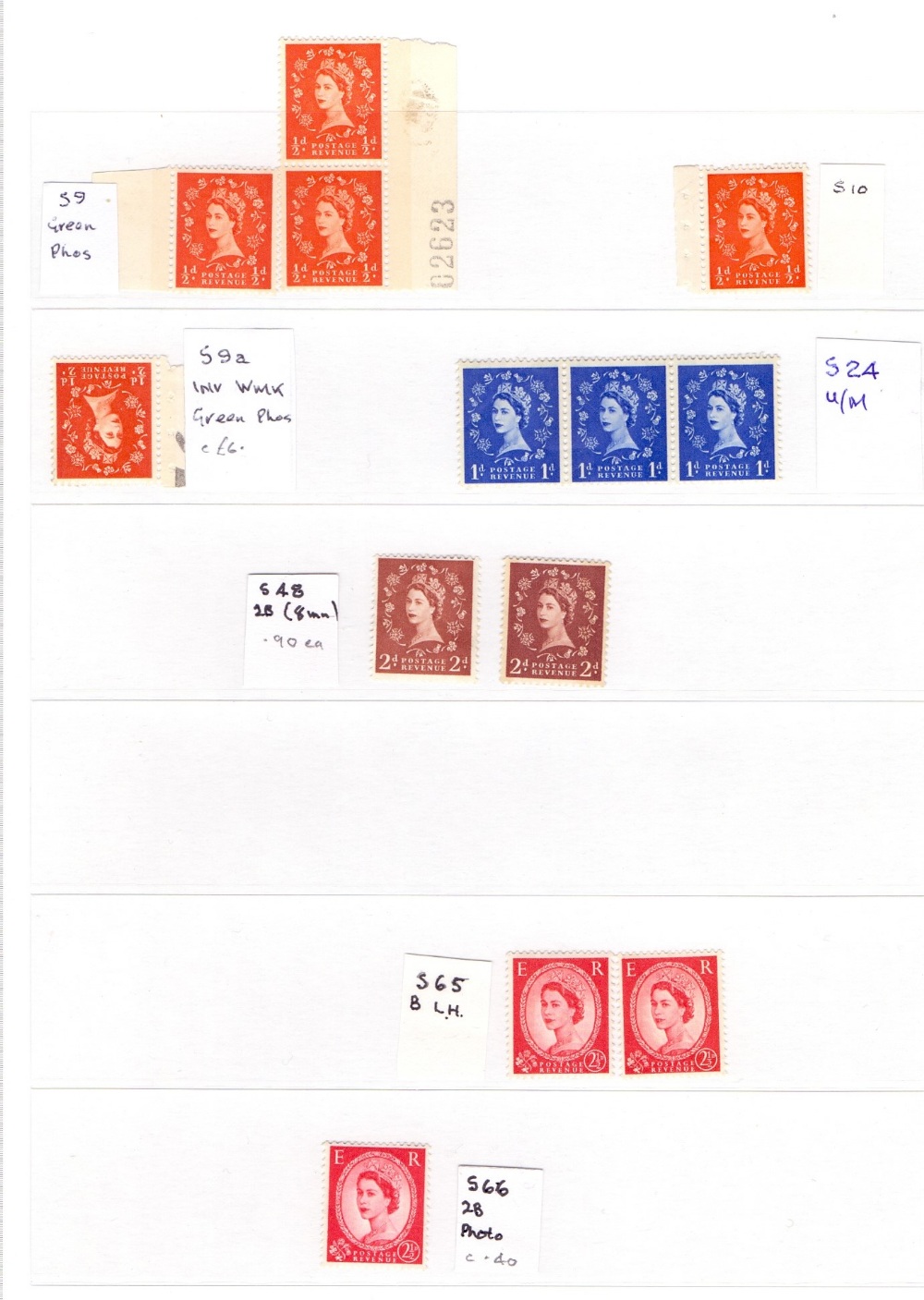 GREAT BRITAIN STAMPS : Wilding Collection, mint cylinder blocks, coils, singles, - Image 18 of 18