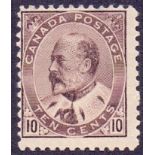 CANADA STAMPS : 1903 10c Brown Lilac,