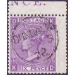 GREAT BRITAIN STAMPS : 1869 6d Mauve plate 9,