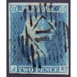 GREAT BRITAIN STAMPS : 1841 2d Blue (JE)