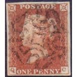 GREAT BRITAIN STAMPS : 1841 1d Red Brown