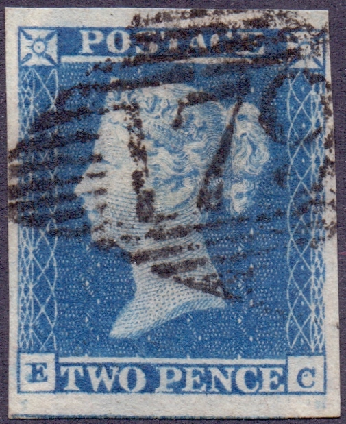 GREAT BRITAIN STAMPS : 1841 2d Violet Bl