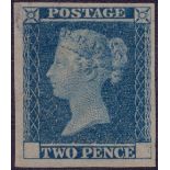 GREAT BRITAIN STAMPS : 1841 2d Blue Plat