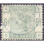 GREAT BRITAIN STAMPS : 1883 6d Dull Gree