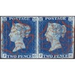 GREAT BRITAIN STAMPS : 1840 2D BLUE Plat