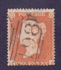 GREAT BRITAIN STAMPS : 1854 1d Orange Re