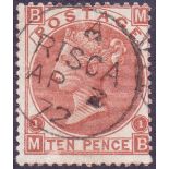 GREAT BRITAIN STAMPS : 1867 10d Red Brow