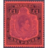 STAMPS : BERMUDA 1952 £1 bright violet and black mounted mint perf 13,