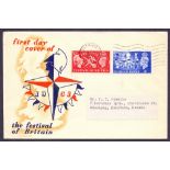 GREAT BRITAIN STAMPS : 1951 Festival of Britian illustrated first day cover,