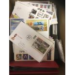 GREAT BRITAIN STAMPS : Large box of mainly GB first day covers,