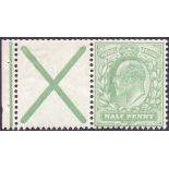 GREAT BRITAIN STAMPS : 1902 1/2d Yellow Green unmounted mint St Andrews Cross,