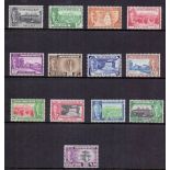 STAMPS : MONTSERRAT George VI mint 1938 & 1951 complete sets, SG 101a-12 & 123-35.