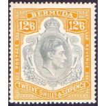 STAMPS : BERMUDA 1938 12/6 fine lightly mounted mint,