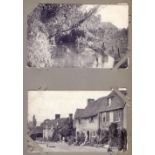 Old time postcard album including Otford, Sevenoaks, Ightam Moat, Tonbridge, Margate,