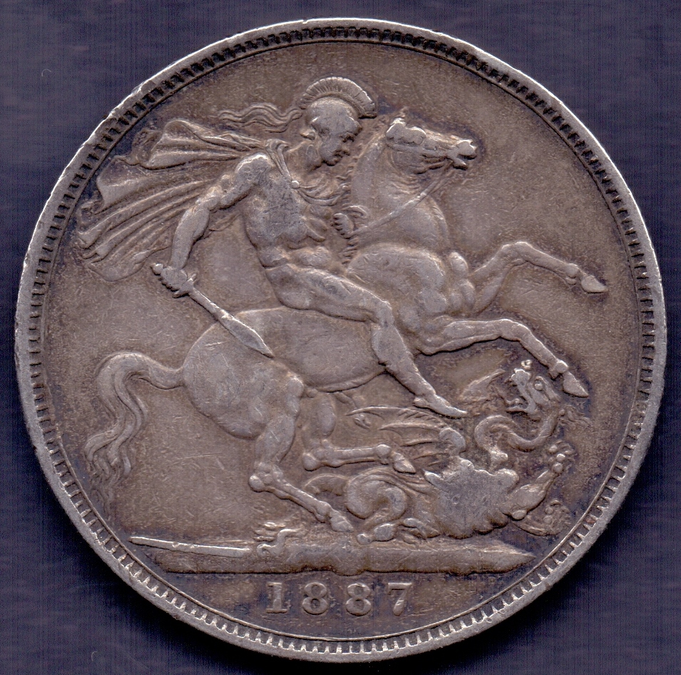 COINS : 1887 Great Britain silver Crown in fine condition - Image 2 of 2