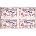 STAMPS : FRANCE 1964 1fr Paris Philatelic unmounted mint block of 4 SG 1651
