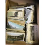 GERMANY, large box with a few thousand old German postcards.