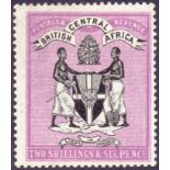 STAMPS : KENYA 1895 British Central Africa 2/6 Black and Bright Magenta, lightly mounted mint,