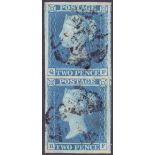 GREAT BRITAIN STAMPS : 1841 2d Blue plate 3,