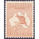 STAMPS : AUSTRALIA 1913 5d Chestnut,