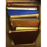 STAMPS WORLD, box with various albums & stockbooks with mostly mint & used foreign material.