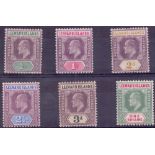 STAMPS: LEEWARD ISLANDS 1905 mounted mint set of 6 to 1/- SG 29-35 (no 6d) Cat £190+