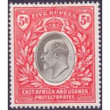 STAMPS : KENYA 1897 British East Africa 5r Grey and Red,