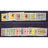 STAMPS : Mozambique 1951 Fish set unmounted mint set of 24 to $50