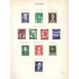 STAMPS : AUSTRIA 1950-55 mint and used on 5 pages, Costumes, 1951 Re-construction, 1955 Republic,