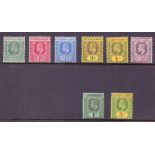 STAMPS : CAYMAN ISLANDS 1907 mounted mint short set to 5/-,