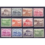 STAMPS : ICELAND 1950 mounted mint set to 5k SG 296-307 Cat £140
