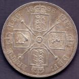 COINS : 1888 Great Britain Silver Double Florin in VF/EF condition,