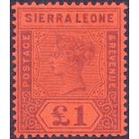 STAMPS : SIERRA LEONE 1896 £1 Purple and Red,