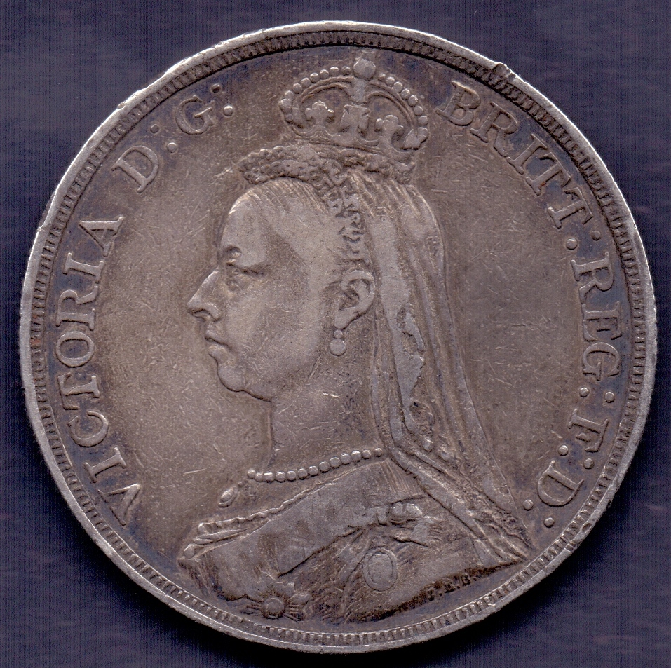 COINS : 1887 Great Britain silver Crown in fine condition