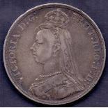 COINS : 1887 Great Britain silver Crown in fine condition