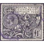 GREAT BRITAIN STAMPS : 1929 PUC £1 good to fine used.