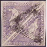 STAMPS : 1855 6d Cape of Good Hope Deep Rose Lilac,